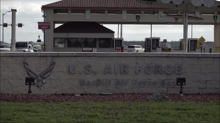 U.S. Air Force base sign.