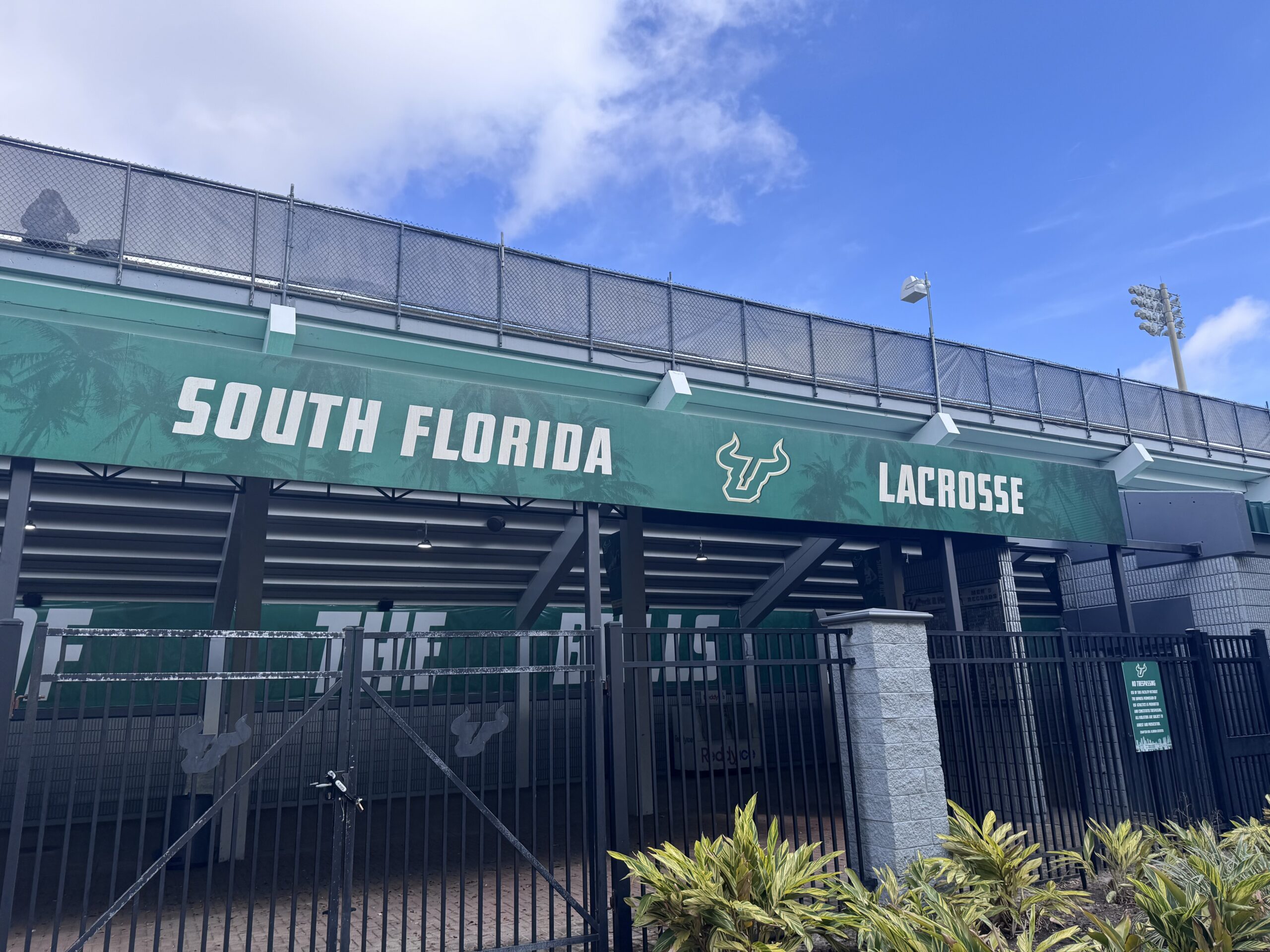 USF women’s lacrosse displayed on the USF Track and Field Stadium. PHOTO BY NOAH VINSKY