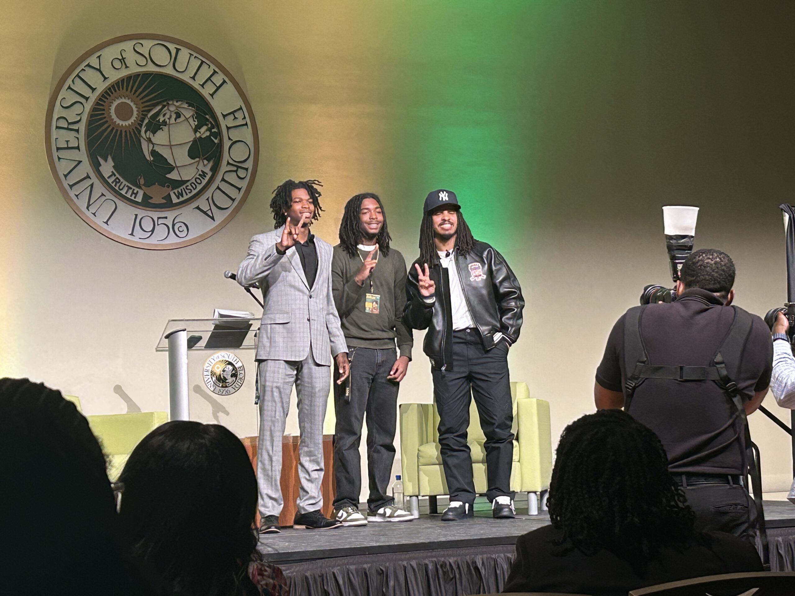 Keith Lee at the University of South Florida after being interviewed by Toddrick Pollock and Earl Knighten.